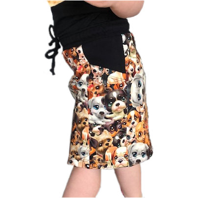 Symönster kjol med fickor barn